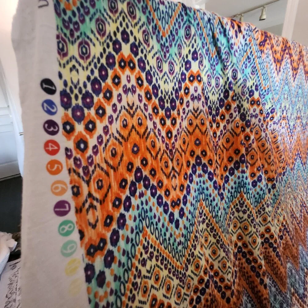 Boho Chevron Printed Knit Fabric – Approx. 2+ Yards (~84") (Vibrant Multicolor) - Picture 6 of 8